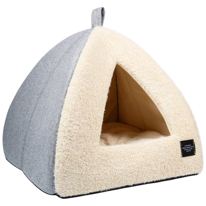 Cat Bed for Indoor Cats - Pet Cave Bed Cat Cave Bed Cat House Cat Tent with Removable Washable Cushioned Pillow, Soft and Self Warming Kitten Beds & Furniture, Pet Bed